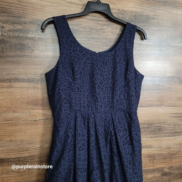 J Crew Floral Crochet Lace Fit & Flare Dress 14 Ethereal Dark Coquette Feminine - Picture 3 of 11